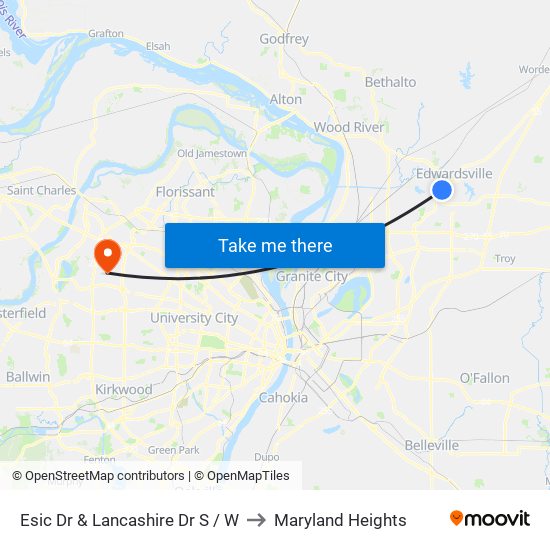 Esic Dr & Lancashire Dr S / W to Maryland Heights map