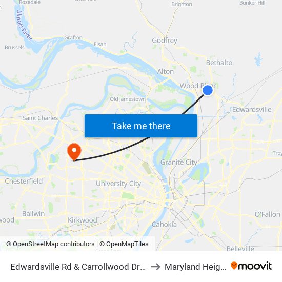 Edwardsville Rd & Carrollwood Dr N / E to Maryland Heights map