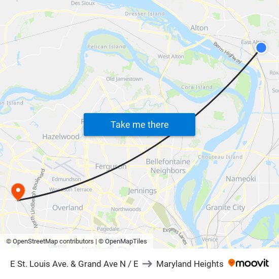 E St. Louis Ave. & Grand Ave N / E to Maryland Heights map