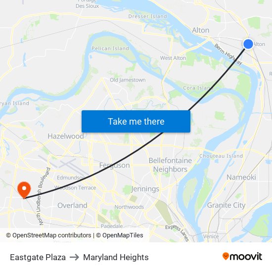 Eastgate Plaza to Maryland Heights map