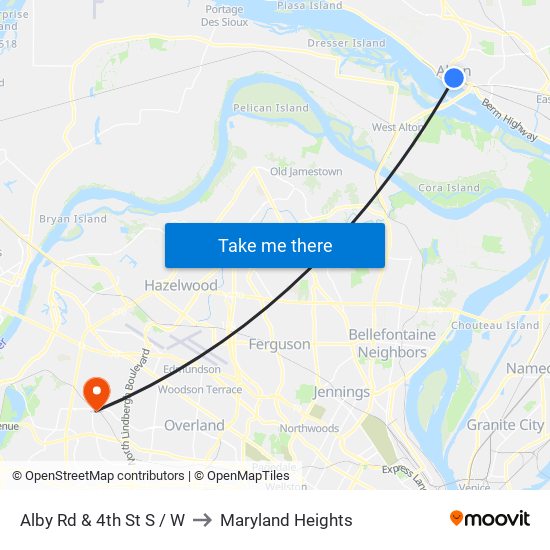 Alby Rd & 4th St S / W to Maryland Heights map