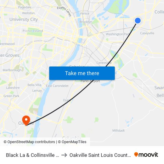 Black La & Collinsville Rd S / W to Oakville Saint Louis County MO USA map