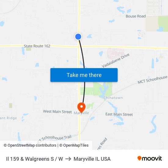 Il 159 & Walgreens S / W to Maryville IL USA map