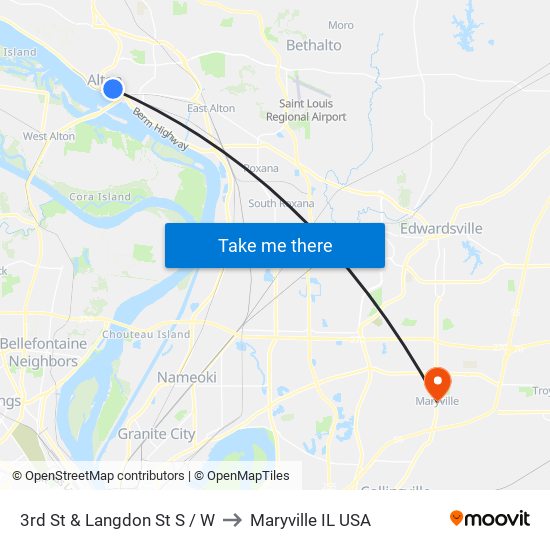 3rd St & Langdon St S / W to Maryville IL USA map