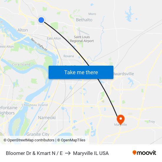 Bloomer Dr & Kmart N / E to Maryville IL USA map