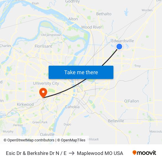 Esic Dr & Berkshire Dr N / E to Maplewood MO USA map