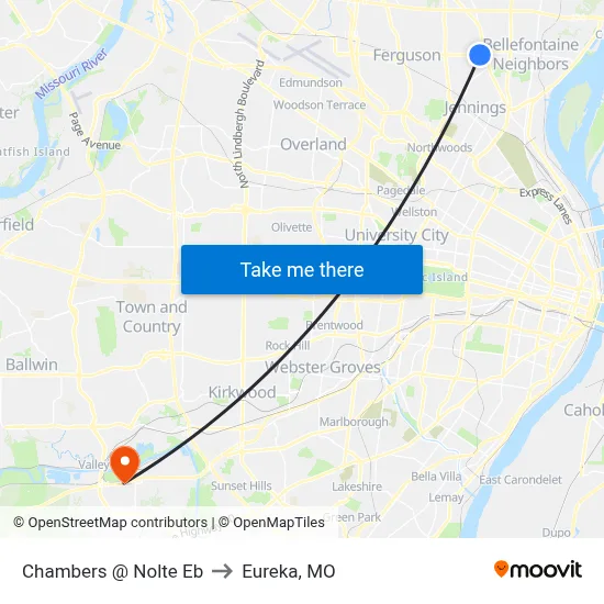Chambers @ Nolte Eb to Eureka, MO map