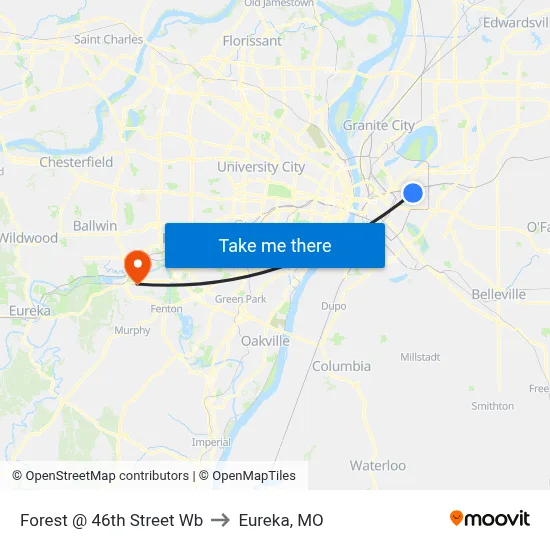 Forest @ 46th Street Wb to Eureka, MO map