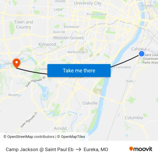 Camp Jackson @ Saint Paul Eb to Eureka, MO map
