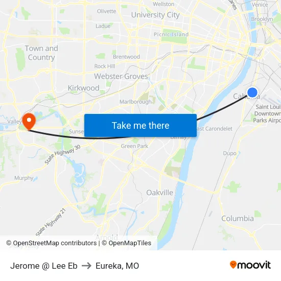Jerome @ Lee Eb to Eureka, MO map
