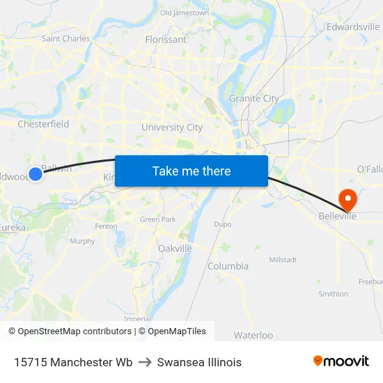 15715 Manchester Wb to Swansea Illinois map
