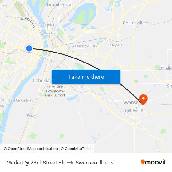 Market @ 23rd Street Eb to Swansea Illinois map