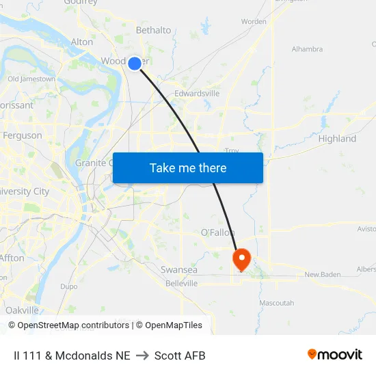 Il 111 & Mcdonalds NE to Scott AFB map