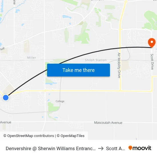 Denvershire @ Sherwin Williams Entrance Sb to Scott AFB map