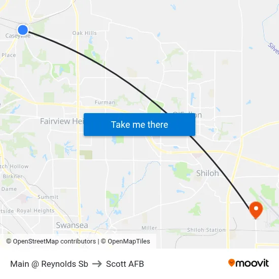 Main @ Reynolds Sb to Scott AFB map