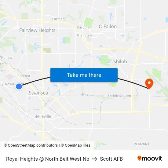Royal Heights @ North Belt West Nb to Scott AFB map