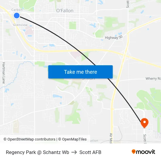 Regency Park @ Schantz Wb to Scott AFB map