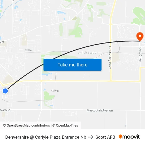 Denvershire @ Carlyle Plaza Entrance Nb to Scott AFB map