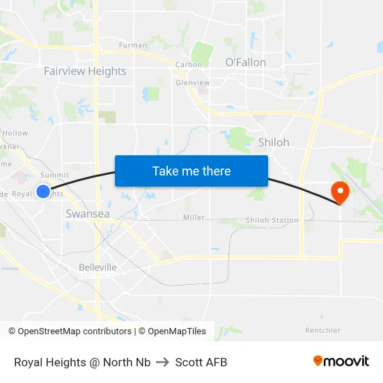 Royal Heights @ North Nb to Scott AFB map