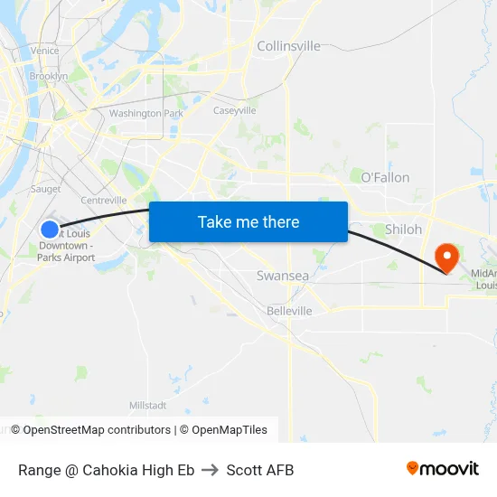 Range @ Cahokia High Eb to Scott AFB map