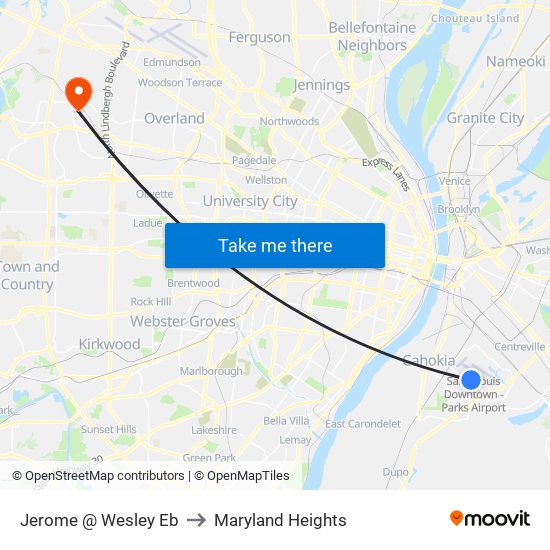 Jerome @ Wesley Eb to Maryland Heights map