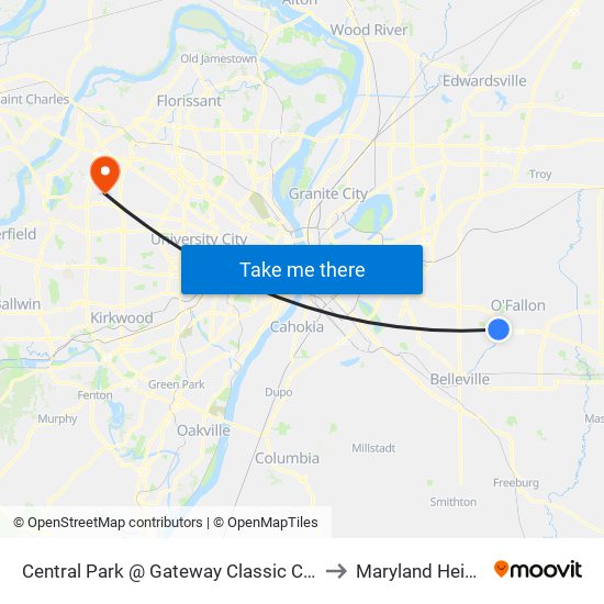 Central Park @ Gateway Classic Cars Sb to Maryland Heights map