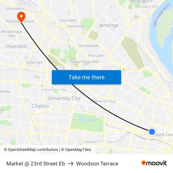 Market @ 23rd Street Eb to Woodson Terrace map