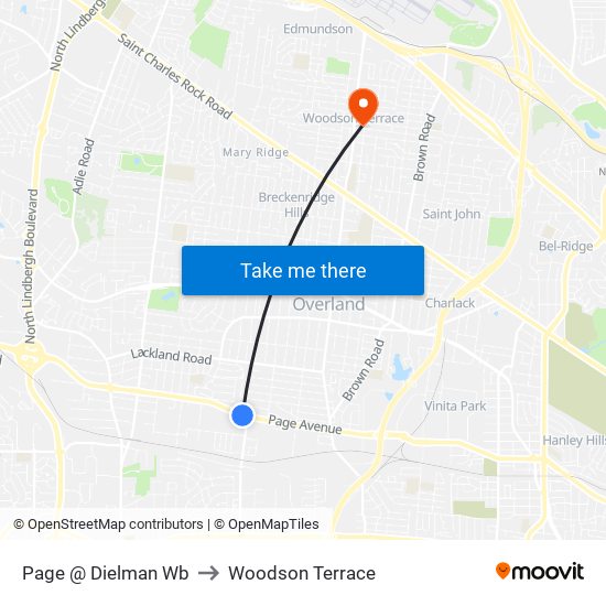 Page @ Dielman Wb to Woodson Terrace map