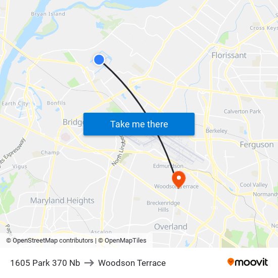 1605 Park 370 Nb to Woodson Terrace map