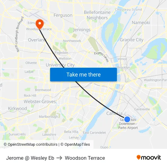 Jerome @ Wesley Eb to Woodson Terrace map
