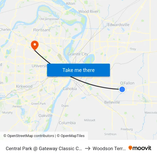 Central Park @ Gateway Classic Cars Sb to Woodson Terrace map