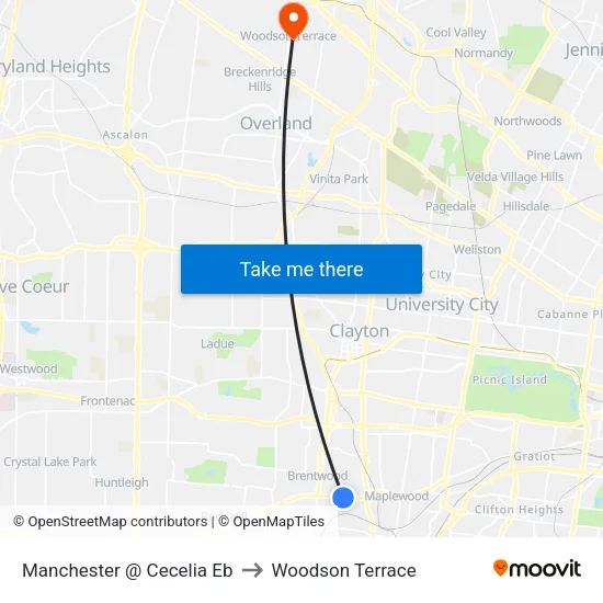 Manchester @ Cecelia Eb to Woodson Terrace map