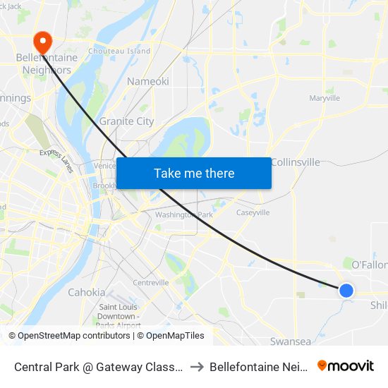 Central Park @ Gateway Classic Cars Sb to Bellefontaine Neighbors map