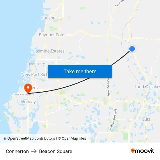 Connerton to Beacon Square map