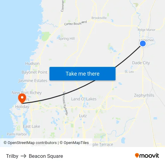 Trilby to Beacon Square map
