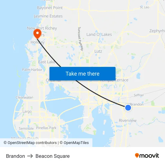 Brandon to Beacon Square map