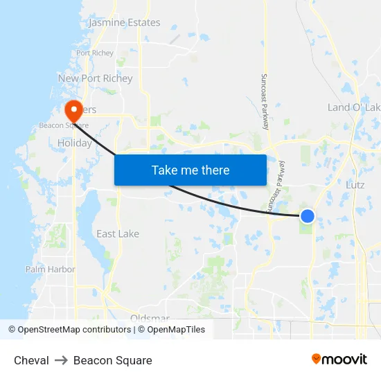 Cheval to Beacon Square map