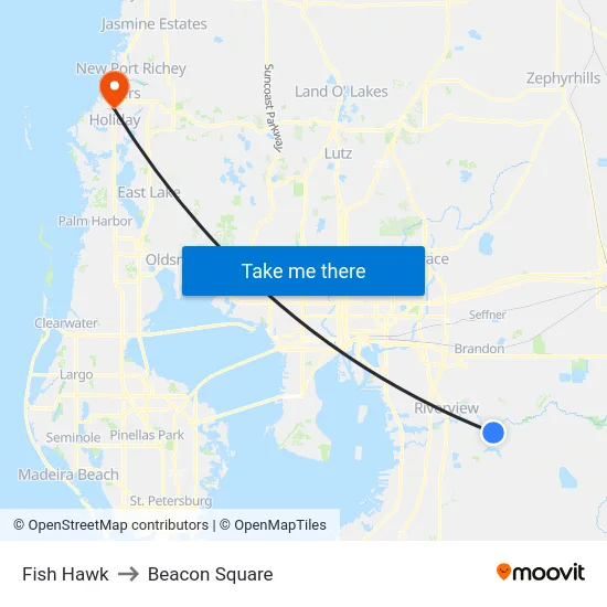 Fish Hawk to Beacon Square map