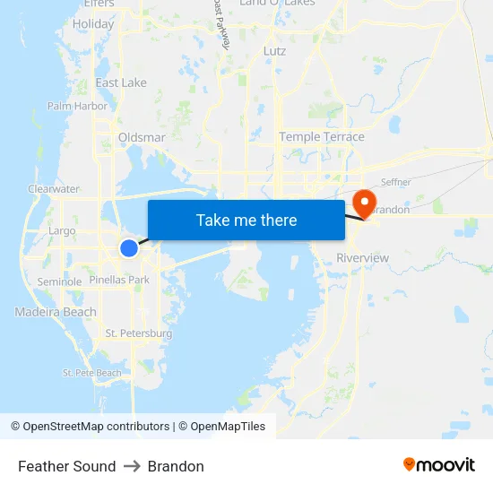 Feather Sound to Brandon map