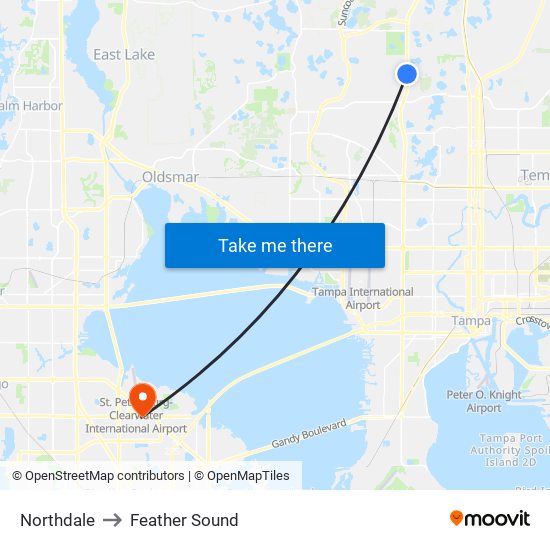 Northdale to Feather Sound map