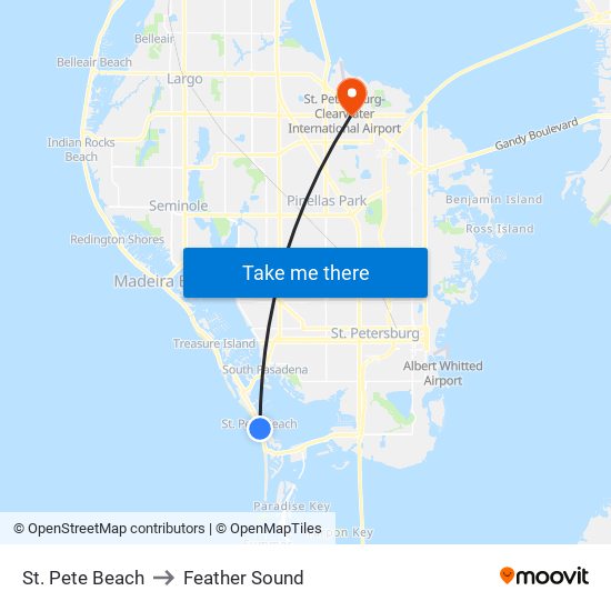 St. Pete Beach to Feather Sound map