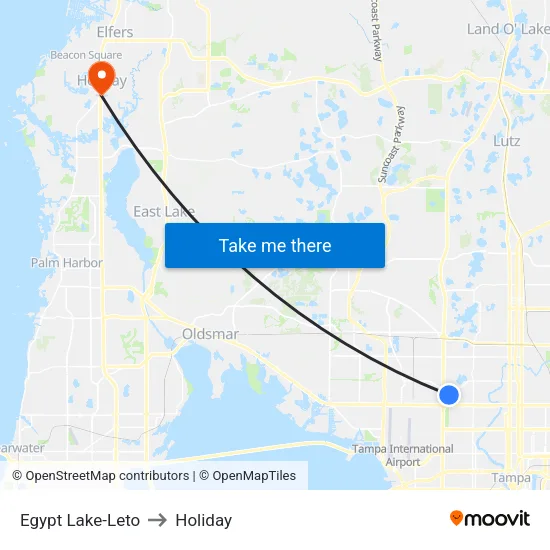 Egypt Lake-Leto to Holiday map