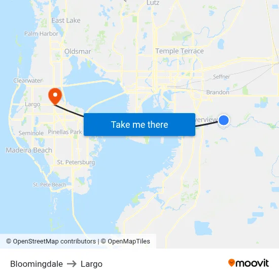 Bloomingdale to Largo map