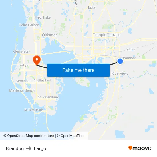 Brandon to Largo map