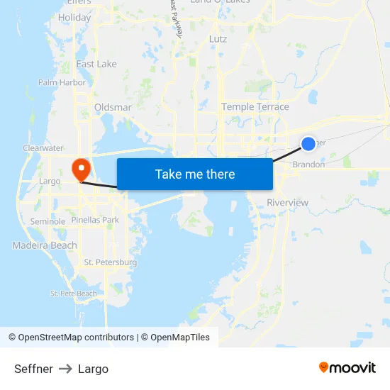 Seffner to Largo map