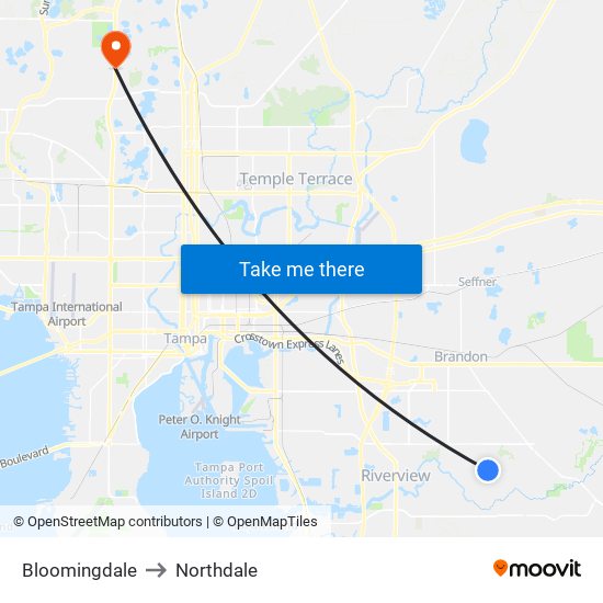 Bloomingdale to Northdale map