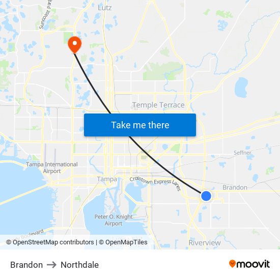 Brandon to Northdale map