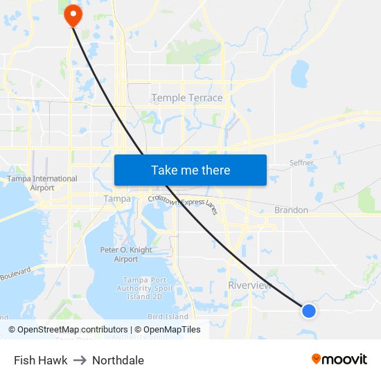 Fish Hawk to Northdale map