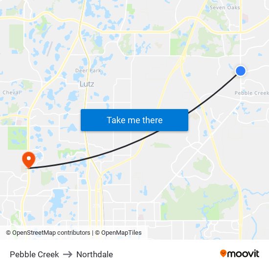 Pebble Creek to Northdale map