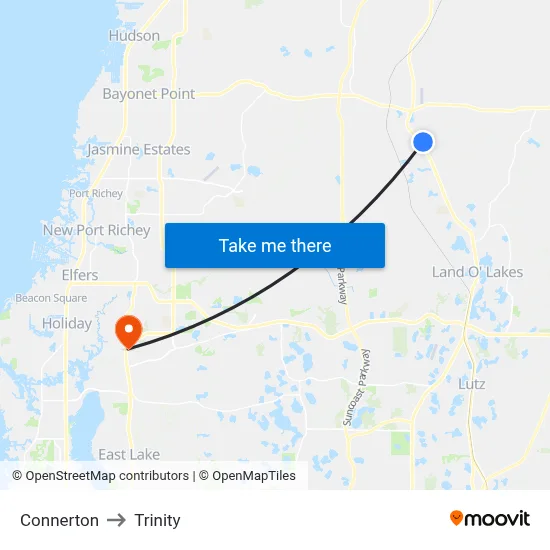 Connerton to Trinity map